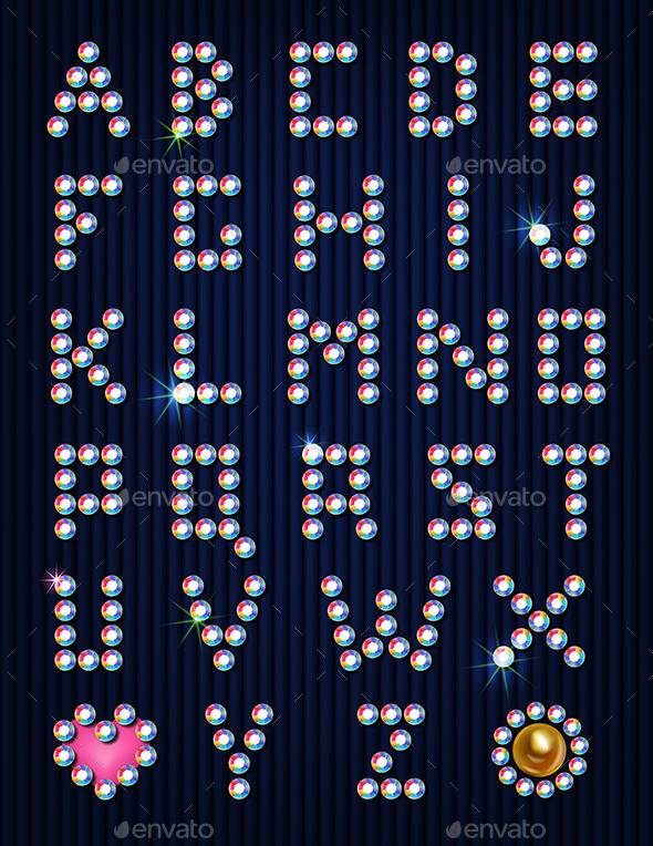 Rhinestones alphabet  preview