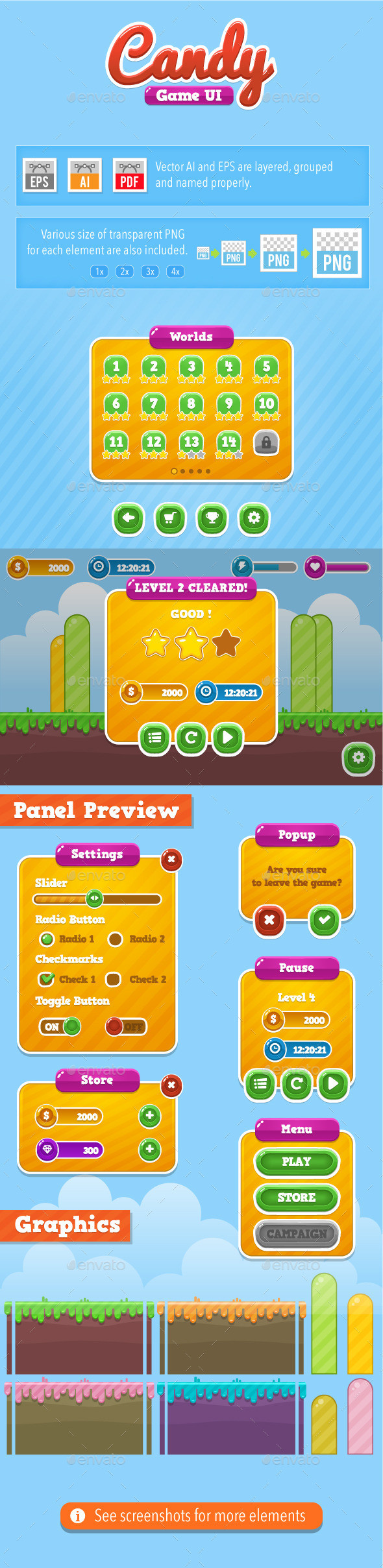 Candy game ui preview