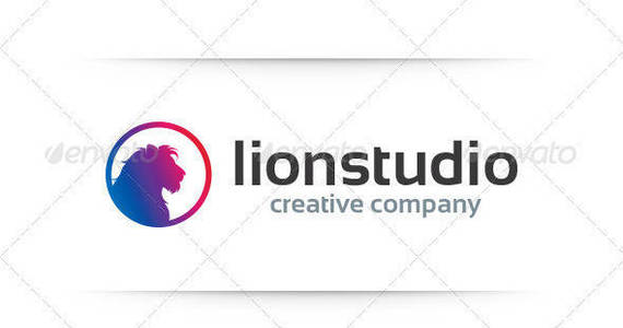Box lion studio logo template