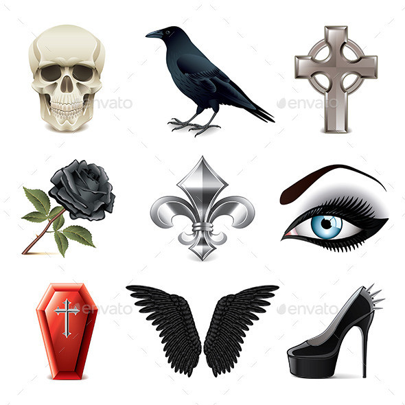 Gothic attributes icons