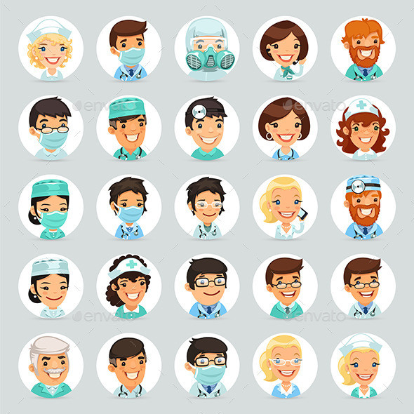 Doctors icons set1 2