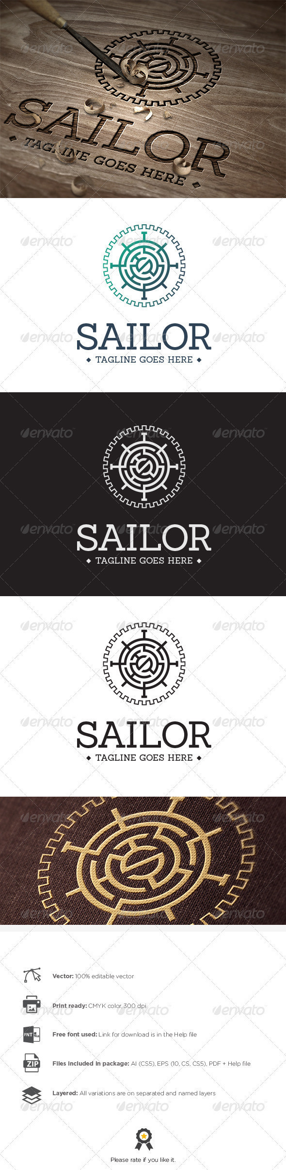 Sailor logo template preview