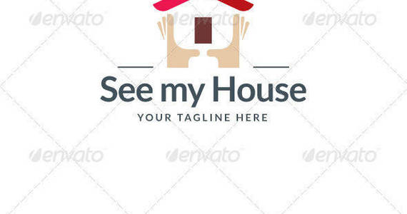 Box see house logo template