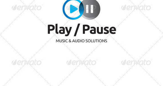 Box play pause logo template