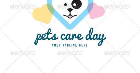 Box pets care logo template