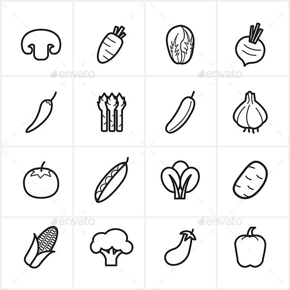 Flat 20line 20icons 20vegetables 20icons 20vector 20illustration590
