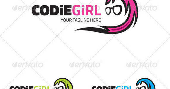 Box codiegirl logo template