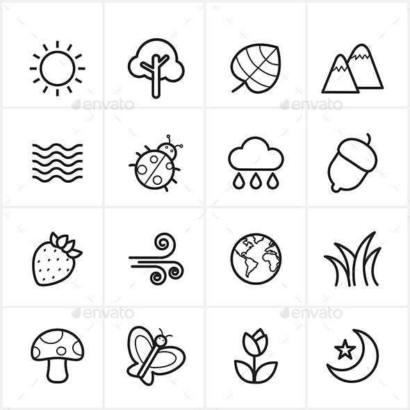 Flat 20line 20icons 20nature 20and 20tree 20icons 20vector 20illustration590