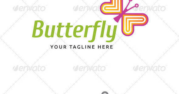 Box butterfly logo template