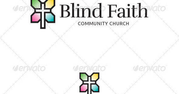 Box blind faith logo template