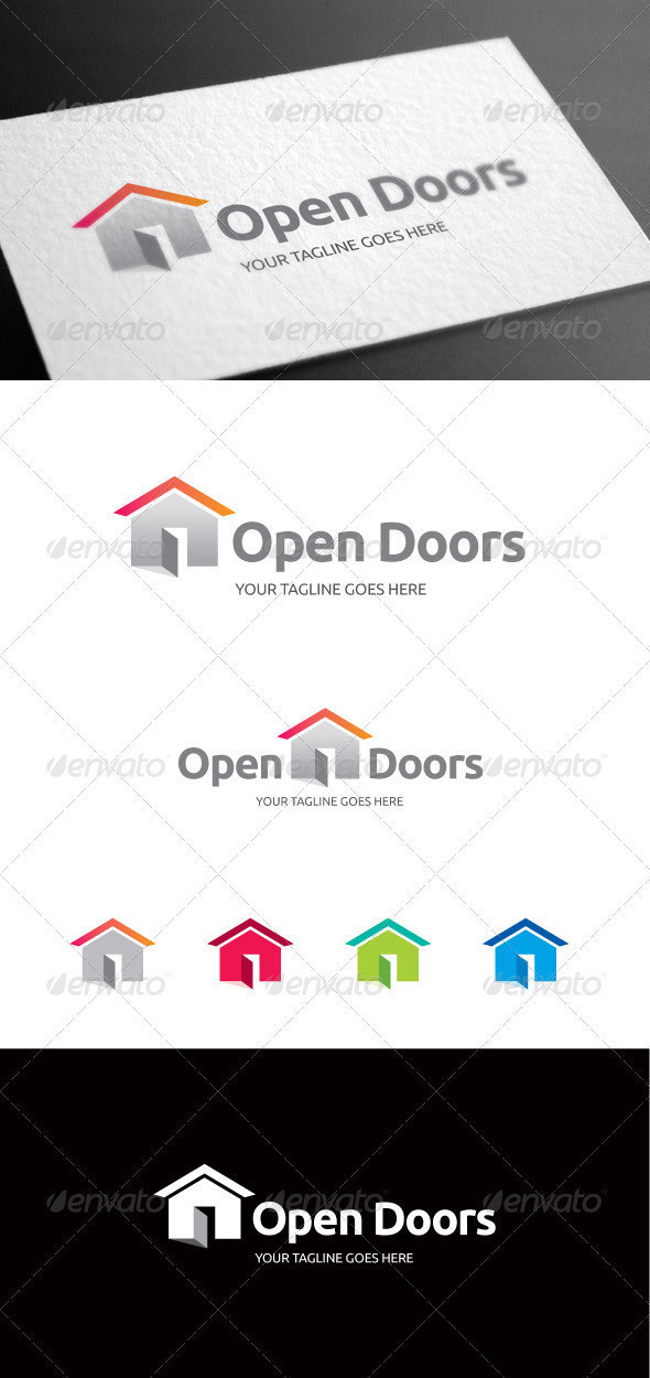 Open doors logo template