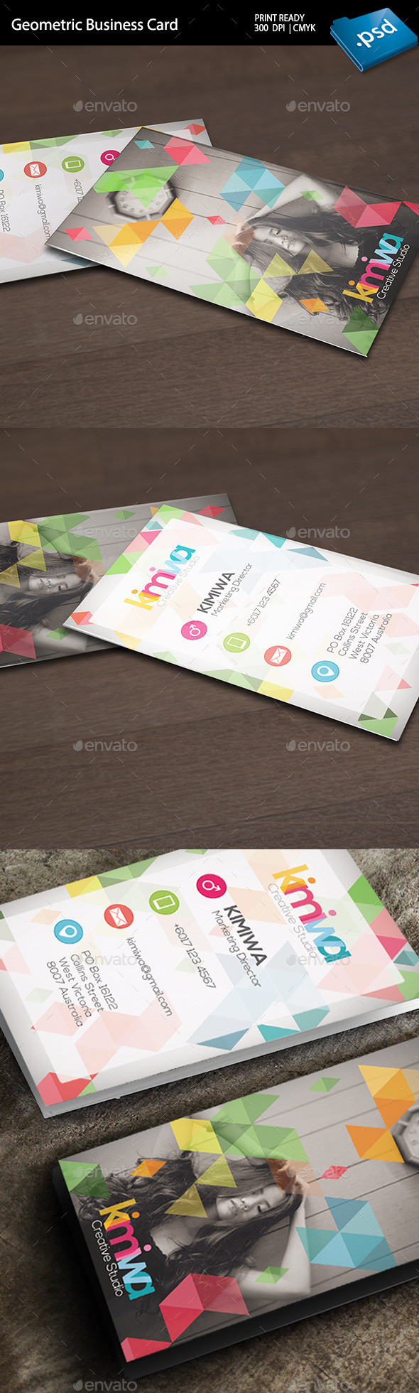 Geometric business card preview