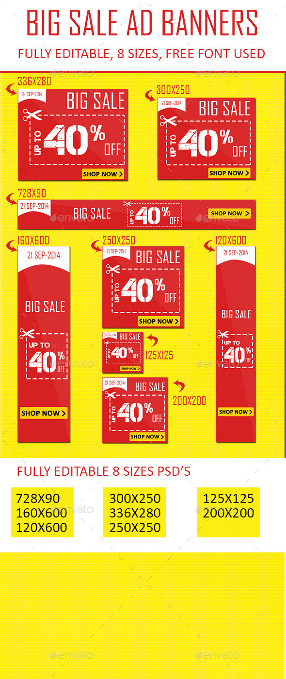 Big sale ad banners pre