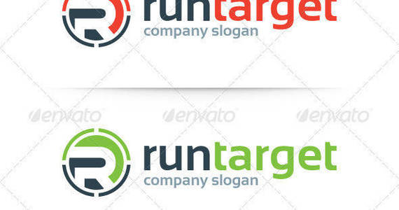 Box run target letter r logo
