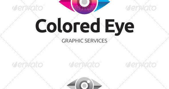 Box colored eye logo template