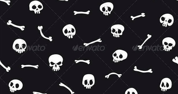 Box cartoon skulls seamless pattern