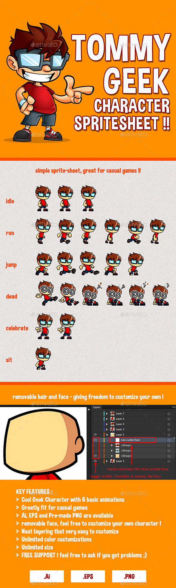 Tommy geek game character sprites cover