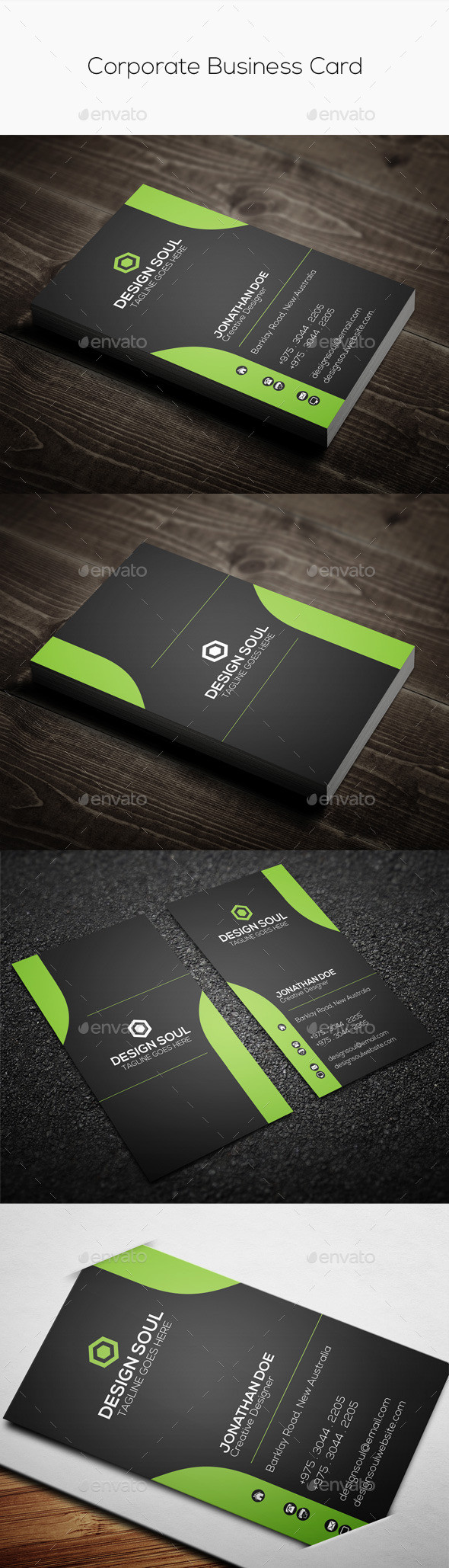 Corporate business card preview