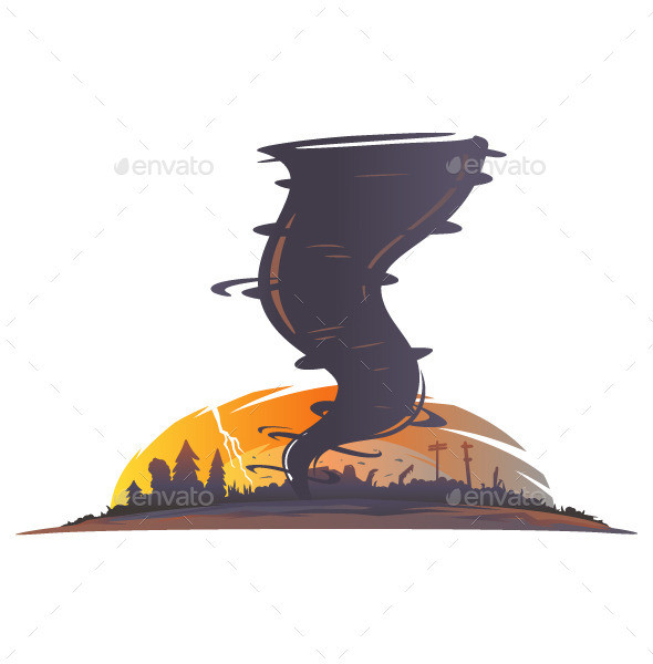 Tornado landscape silhouette 590