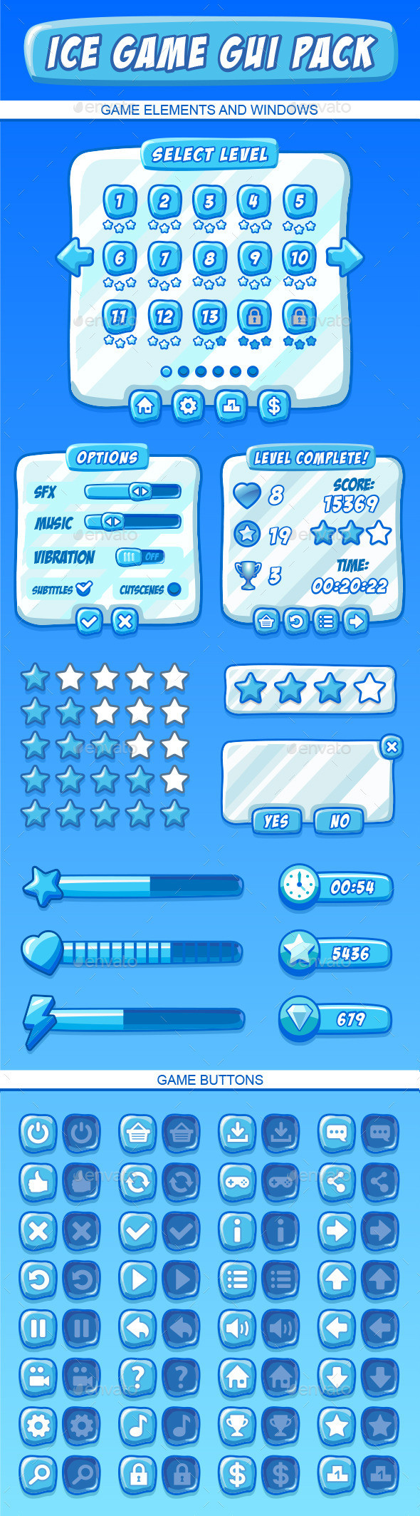 Ice game gui pack preview