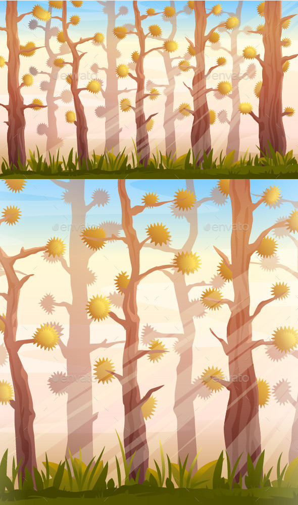 Cartoon forest background landscape 590