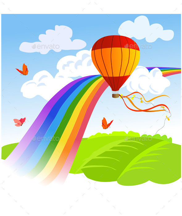 Rainbow 20landscape 20and 20hot 20air 20balloon preview