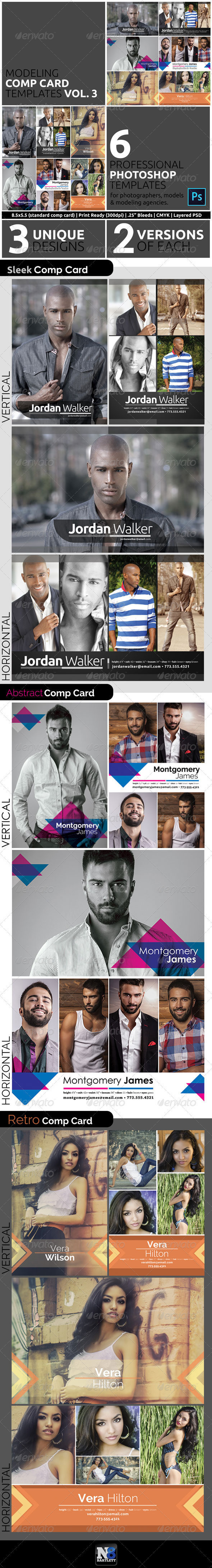 Model comp card template kit vol 3 preview