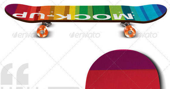 Box skate board mockup