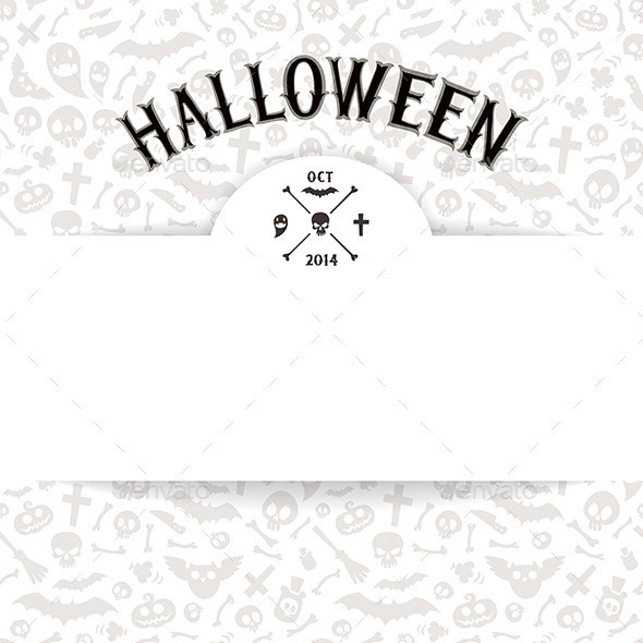 White paper sheet on light halloween background