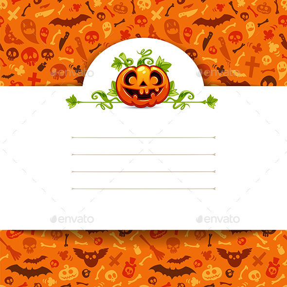 White paper sheet with pumpkin