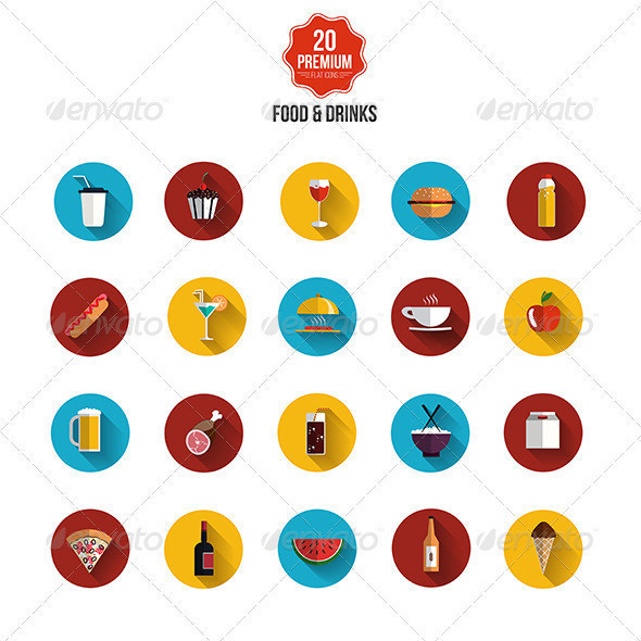Food 20and 20drink 20 20flat 20icons