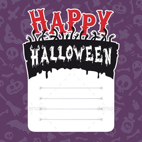 Happy halloween card with text box