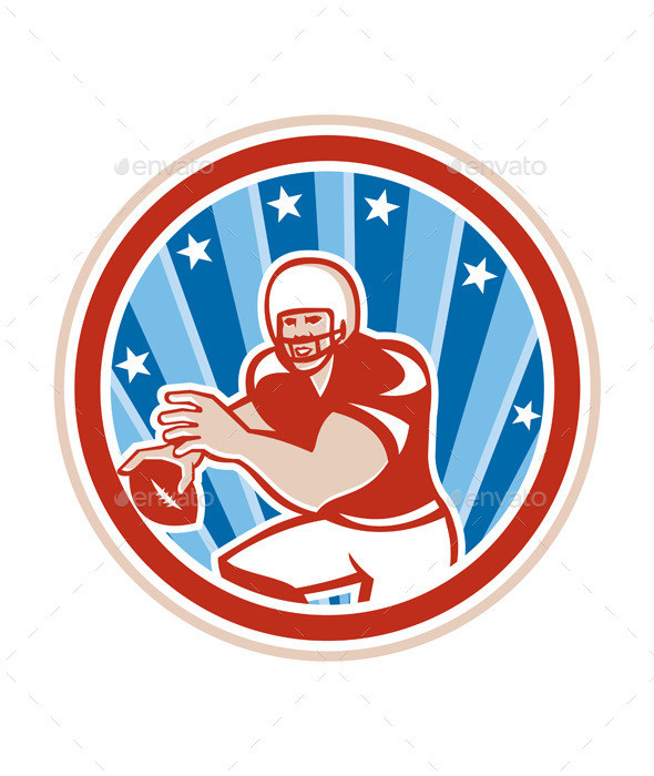 American football qb front throw circ prvw