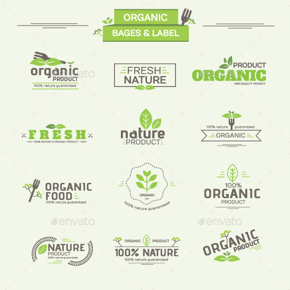 Organic label sign set 3