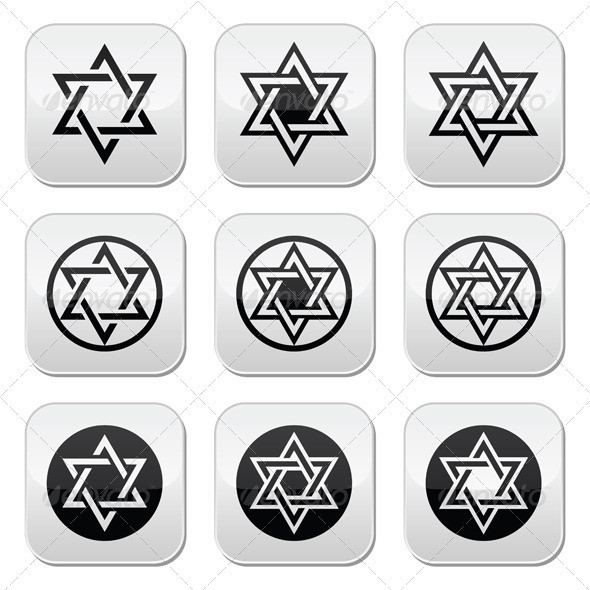 Jewish star buttons set prev