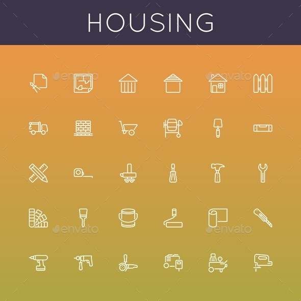 Vector 20housing 20line 20icons