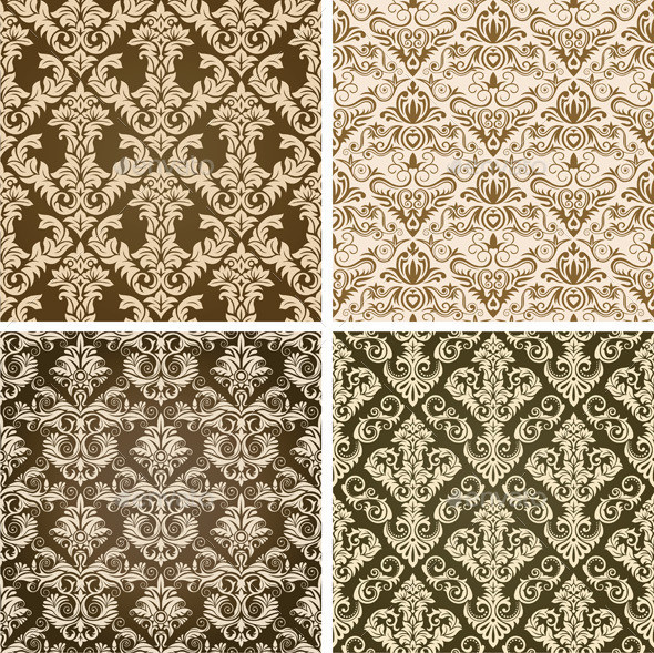 Four 20seamless 20damask 20wallpaper