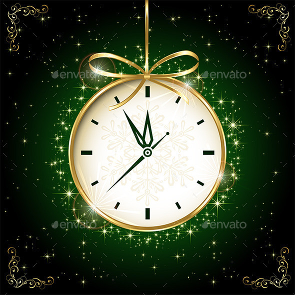 Clock 20on 20green 20background 201