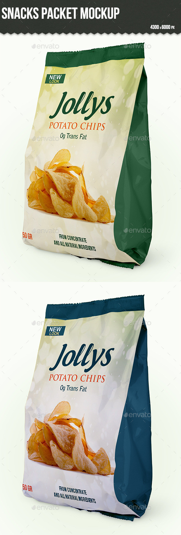 Snacks packet mockup