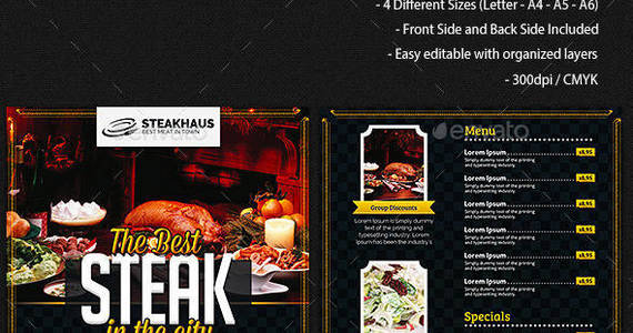 Box steakhouse restaurant promotions flyer showcase
