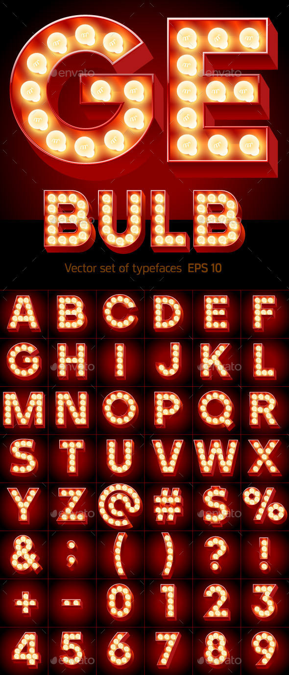 Font lamp bulb red