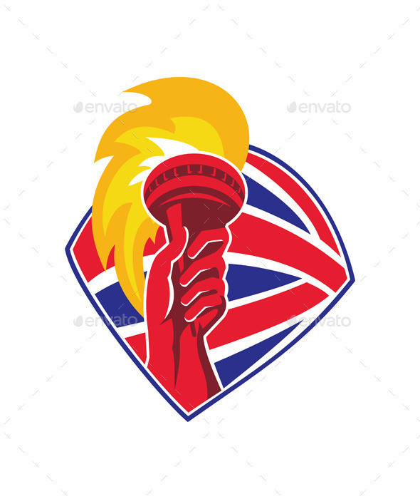 Torch flames hand british shield prvw