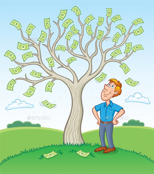 Man standing by money treeprev