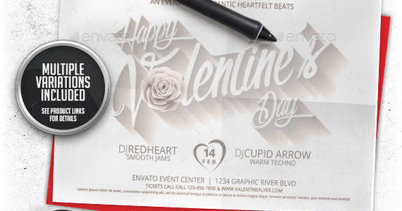 Box preview valentine bundle flyer template