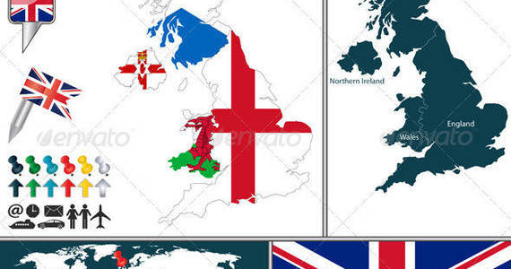 Box 01 united 20kingdom 20map 20with 20regions 20and 20flags