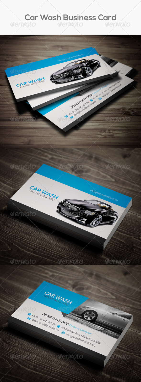 Car wash business card preview