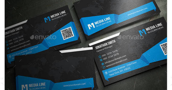 Box blue creative corporate business card 67 preview