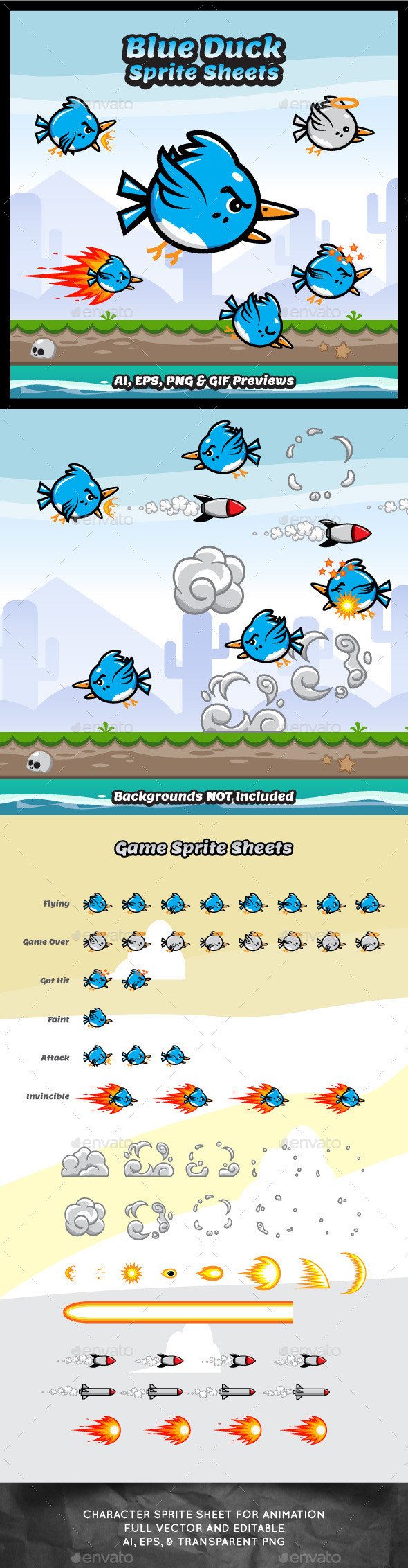 Flappy duck angry duck flying duck game character sprite sheet sidescroller game asset flying flappy animation gui mobile games gameart game art 590