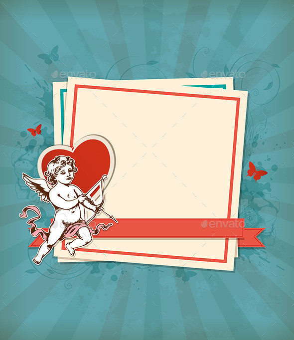 Retro cupid background2590