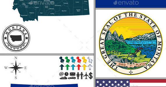 Box 01 map 20of 20montana 20with 20seal